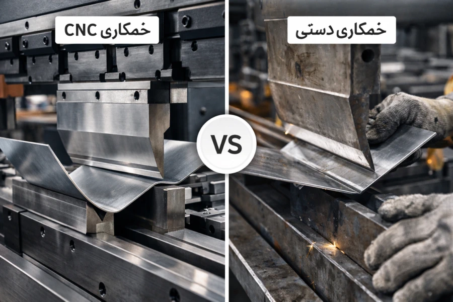 مقایسه خمکاری CNC با خمکاری دستی ورق فلزی